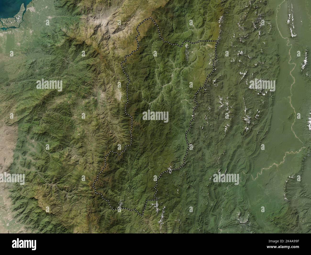 Zamora Chinchipe, province of Ecuador. Low resolution satellite map Stock Photo
