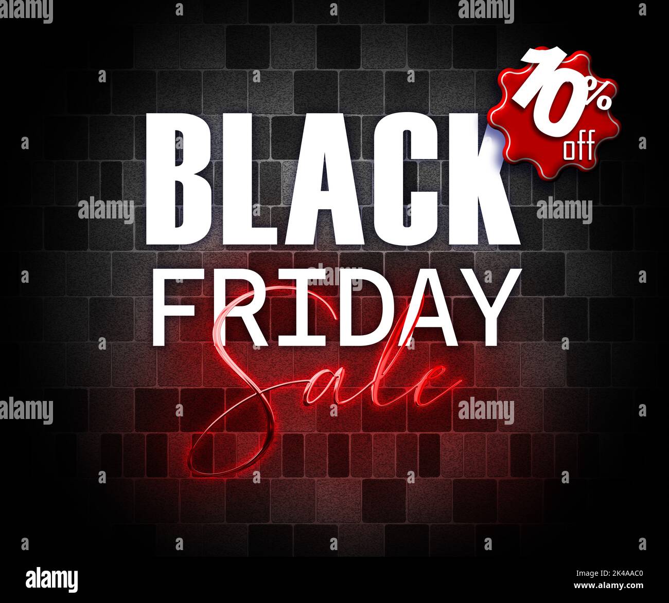 illustration with 3d elements black friday promotion banner 10 percent off sales increase Stock Photo