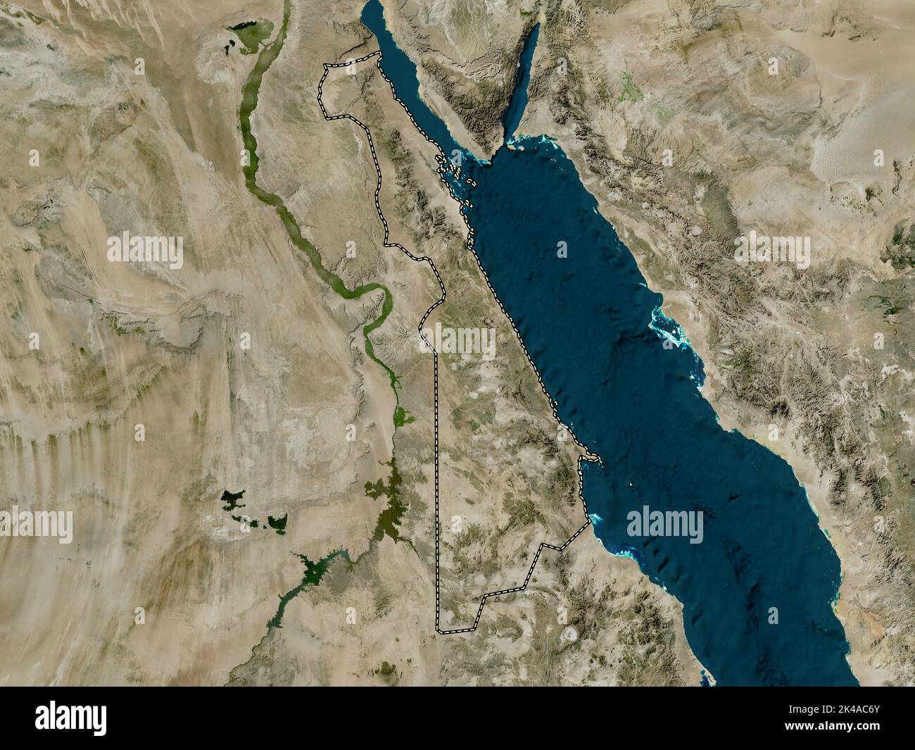 Al Bahr al Ahmar, governorate of Egypt. High resolution satellite map Stock Photo