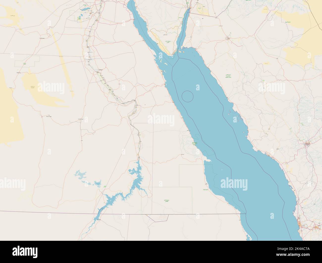 Al Bahr al Ahmar, governorate of Egypt. Open Street Map Stock Photo