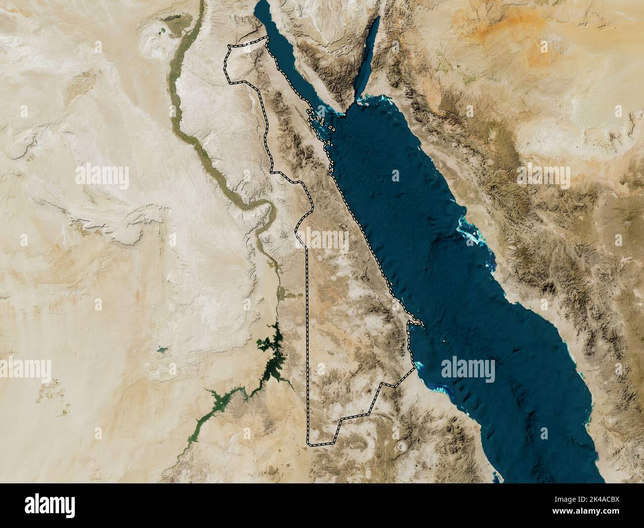 Al Bahr al Ahmar, governorate of Egypt. Low resolution satellite map Stock Photo