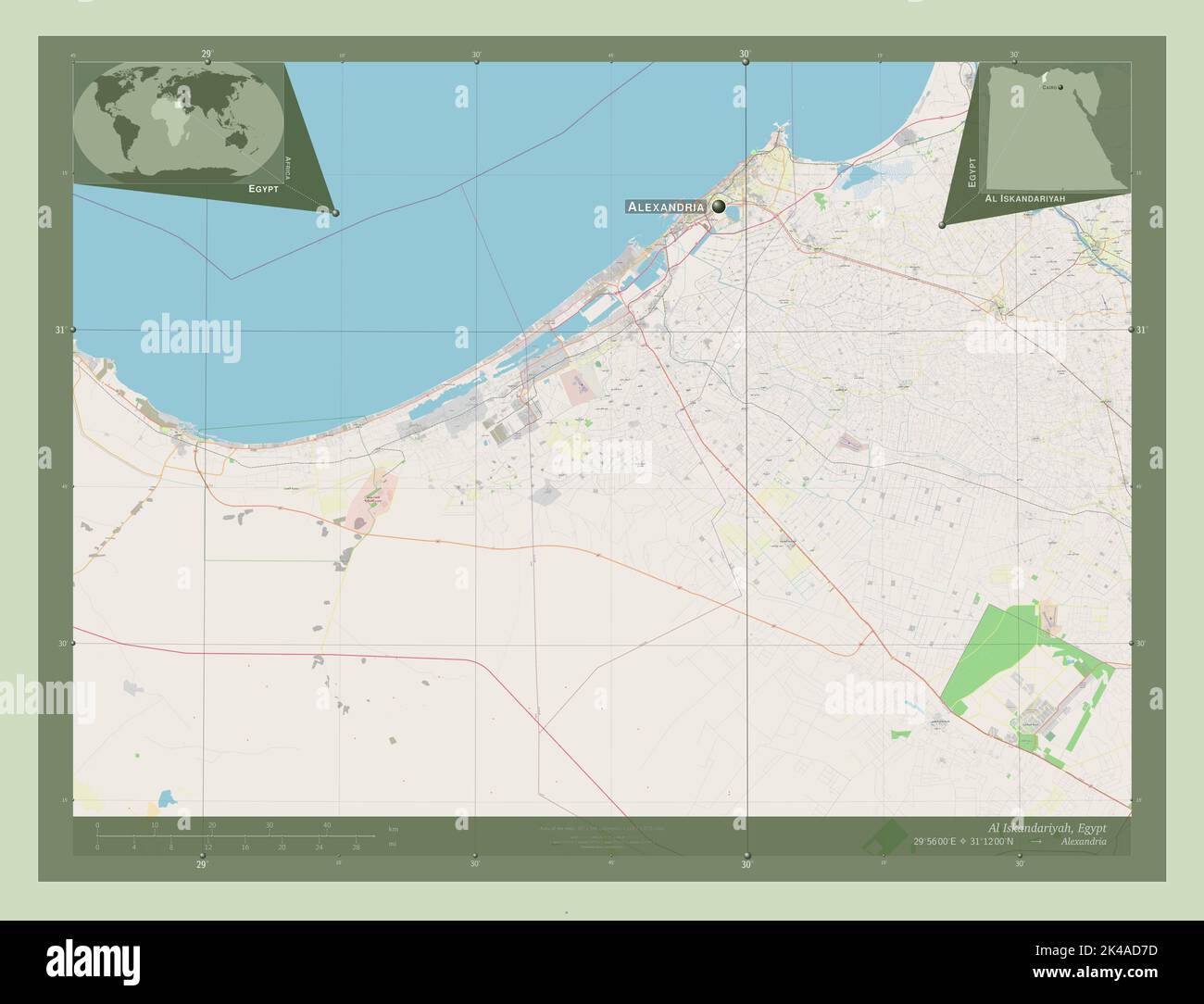 Al Iskandariyah, governorate of Egypt. Open Street Map. Locations and ...