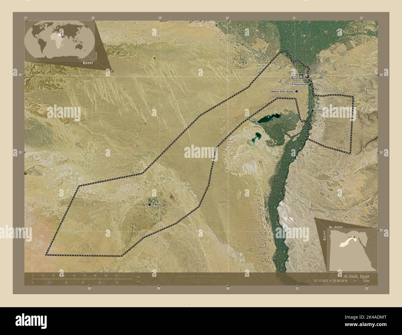 Al Jizah, governorate of Egypt. High resolution satellite map ...