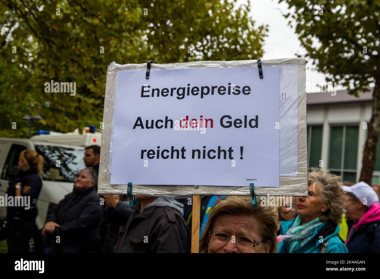 Demo in Herxheim bei Landau (Pfalz): Unter dem Motto Herxheim steht auf, gemeinsamer Aufzug von Handwerk, Landwirtschaft und Mittelstand, wurden unter Stock Photo