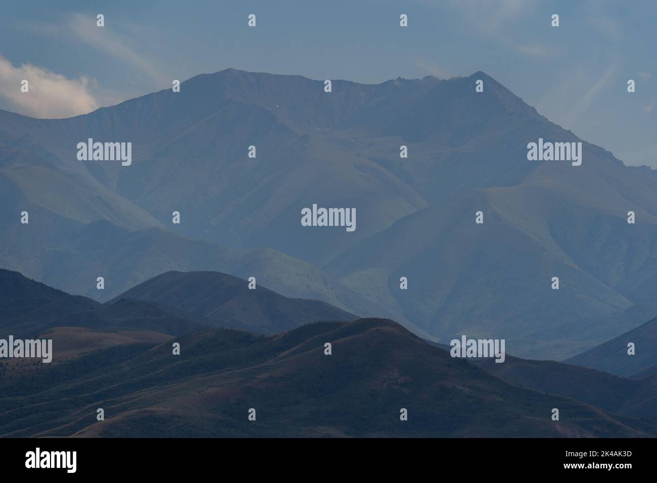 Mountains seen from Burana Tower Stock Photo