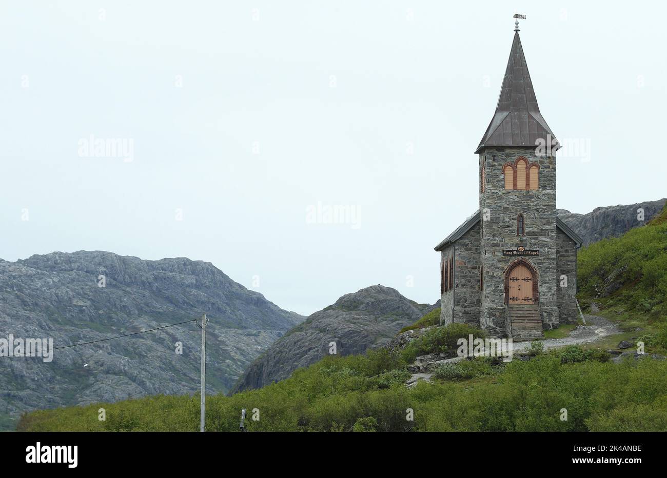 King Oskar II. - Chapel near Kirkenes near the Russian border, Northern Norway, Norway, Scandinavia Stock Photo