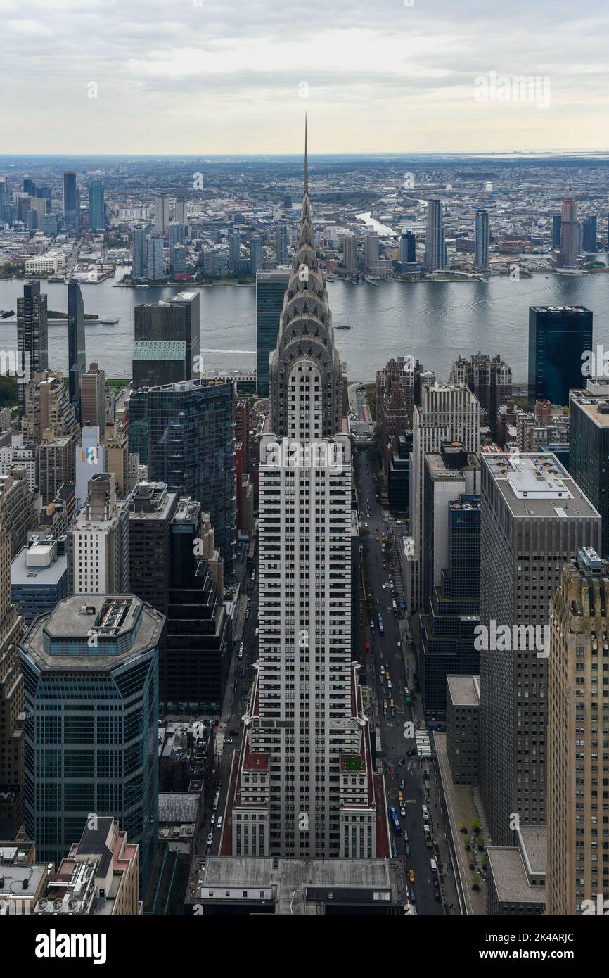 Aerial view of the New York City skyline from Midtown Manhattan Stock ...
