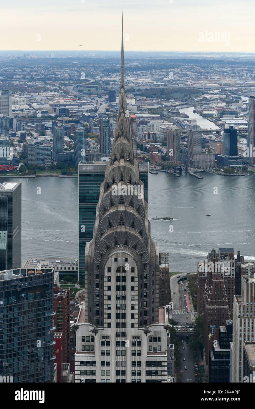 Aerial view of the New York City skyline from Midtown Manhattan Stock ...
