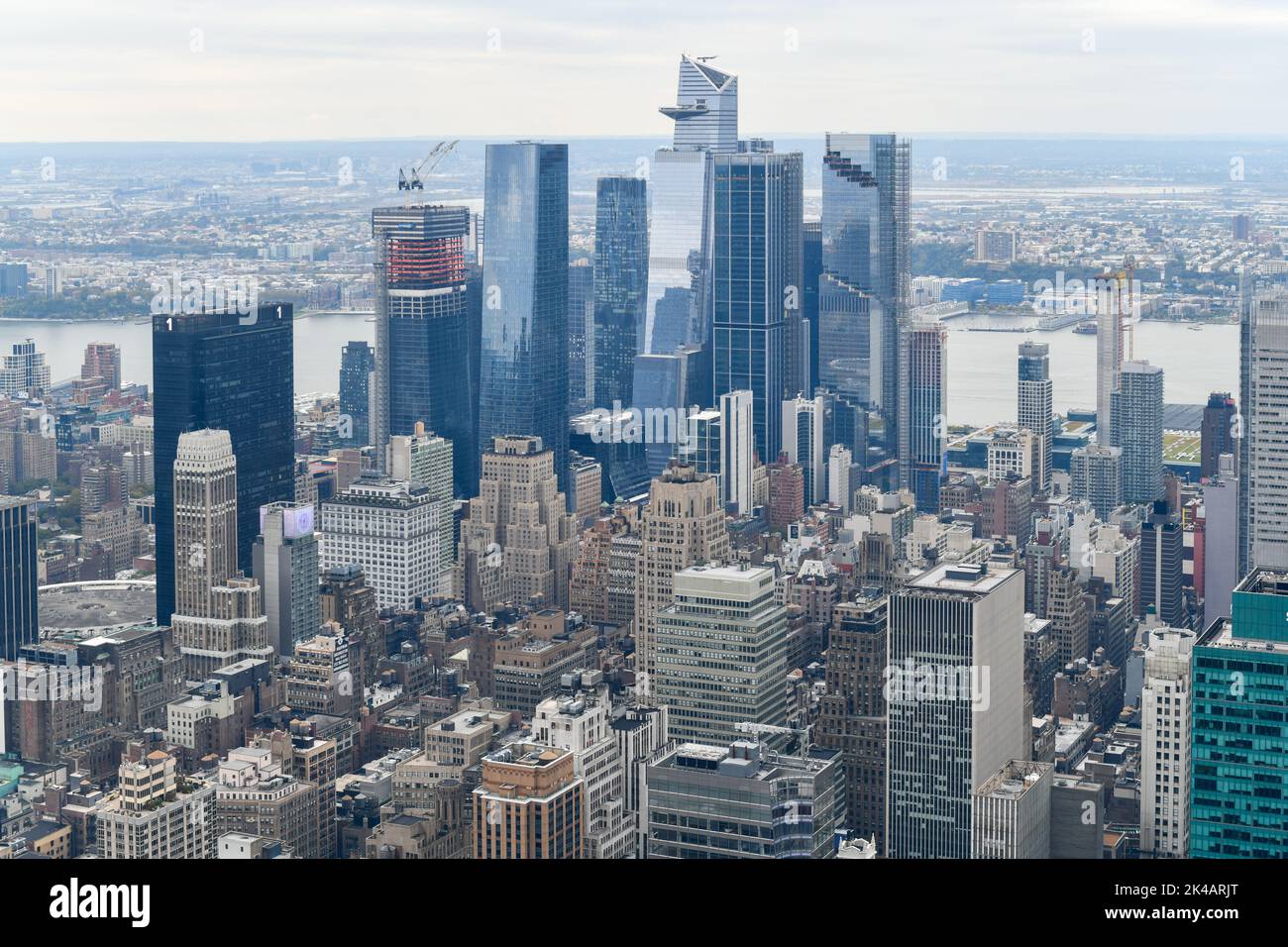 Aerial view of the New York City skyline from Midtown Manhattan Stock ...