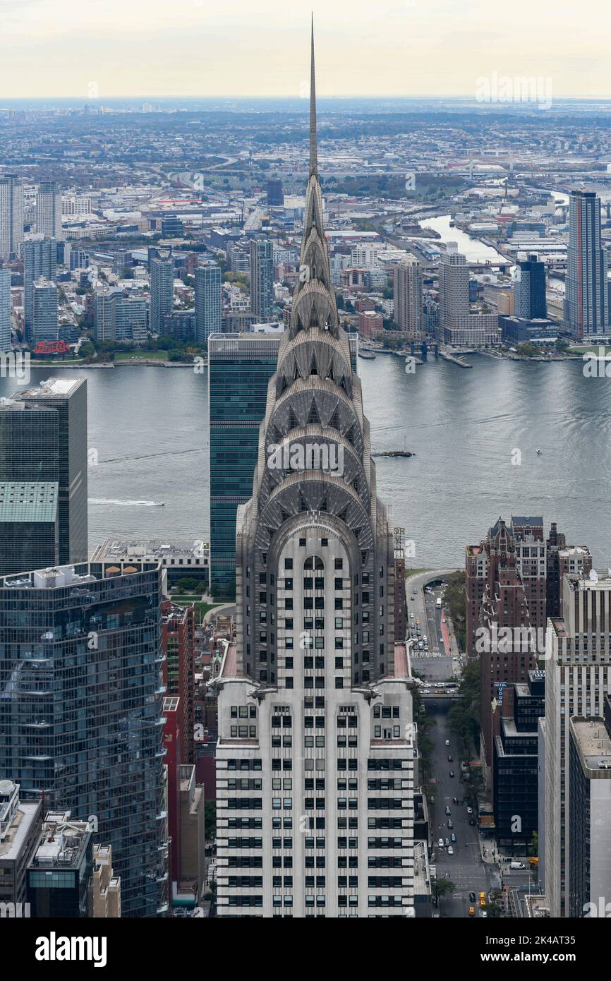 Aerial view of the New York City skyline from Midtown Manhattan Stock ...