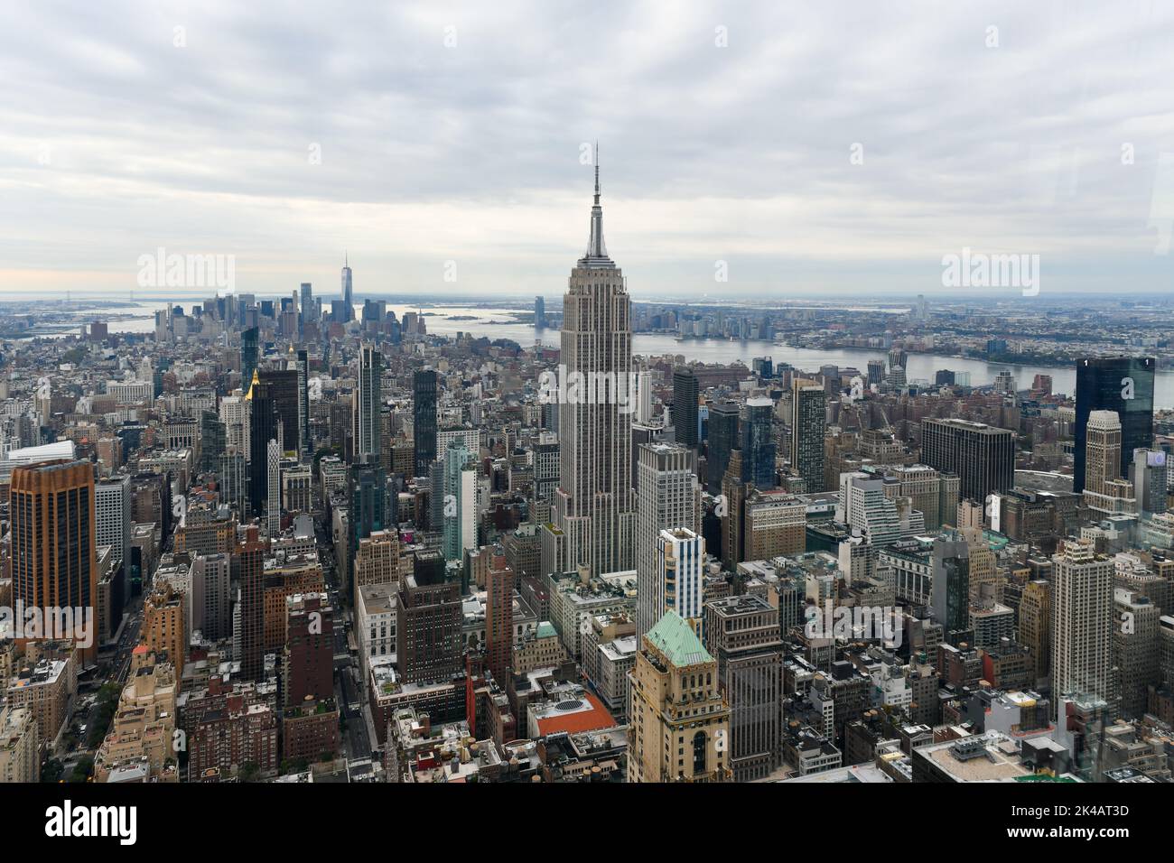Aerial view of the New York City skyline from Midtown Manhattan Stock ...