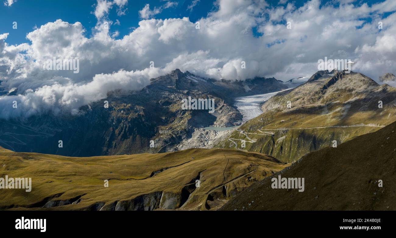Aerial view rhone glacier hi-res stock photography and images - Alamy