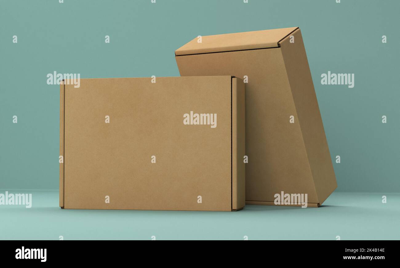 Set two cardboard boxes, Resolution and high quality beautiful photo