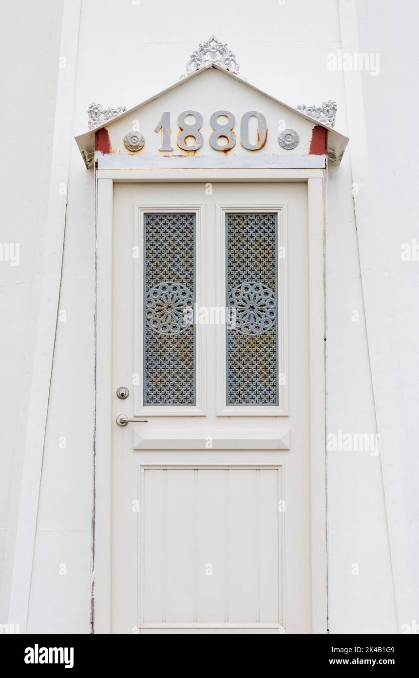 Door to Ronne Lighthouse,Ronne Port,Bornholm Island, Denmark, Europe Stock Photo