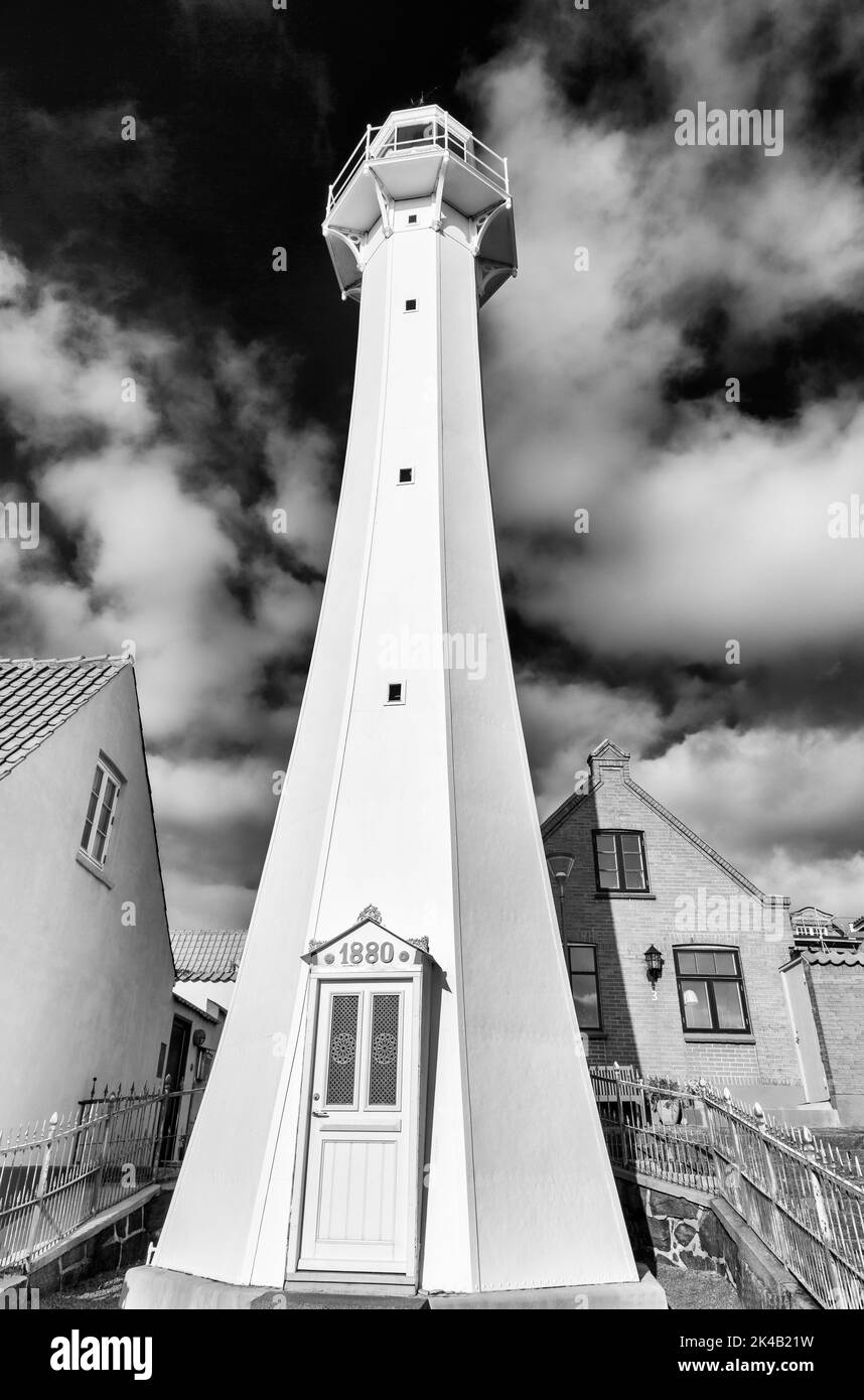 Ronne Lighthouse,Ronne Port,Bornholm Island, Denmark, Europe Stock Photo