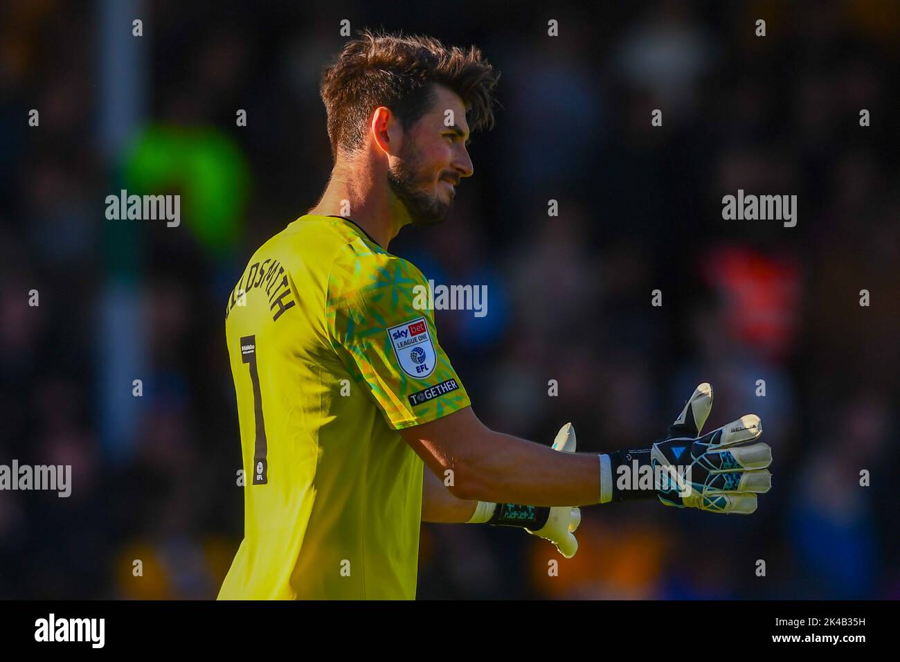 Cambridge, UK. 1st October 2022Goalkeeper Joe Wildsmith ( Derby) gestures during the Sky Bet League 1 match between Cambridge United and Derby County at the R Costings Abbey Stadium, Cambridge on Saturday 1st October 2022. (Credit: Kevin Hodgson | MI News) Credit: MI News & Sport /Alamy Live News Stock Photo