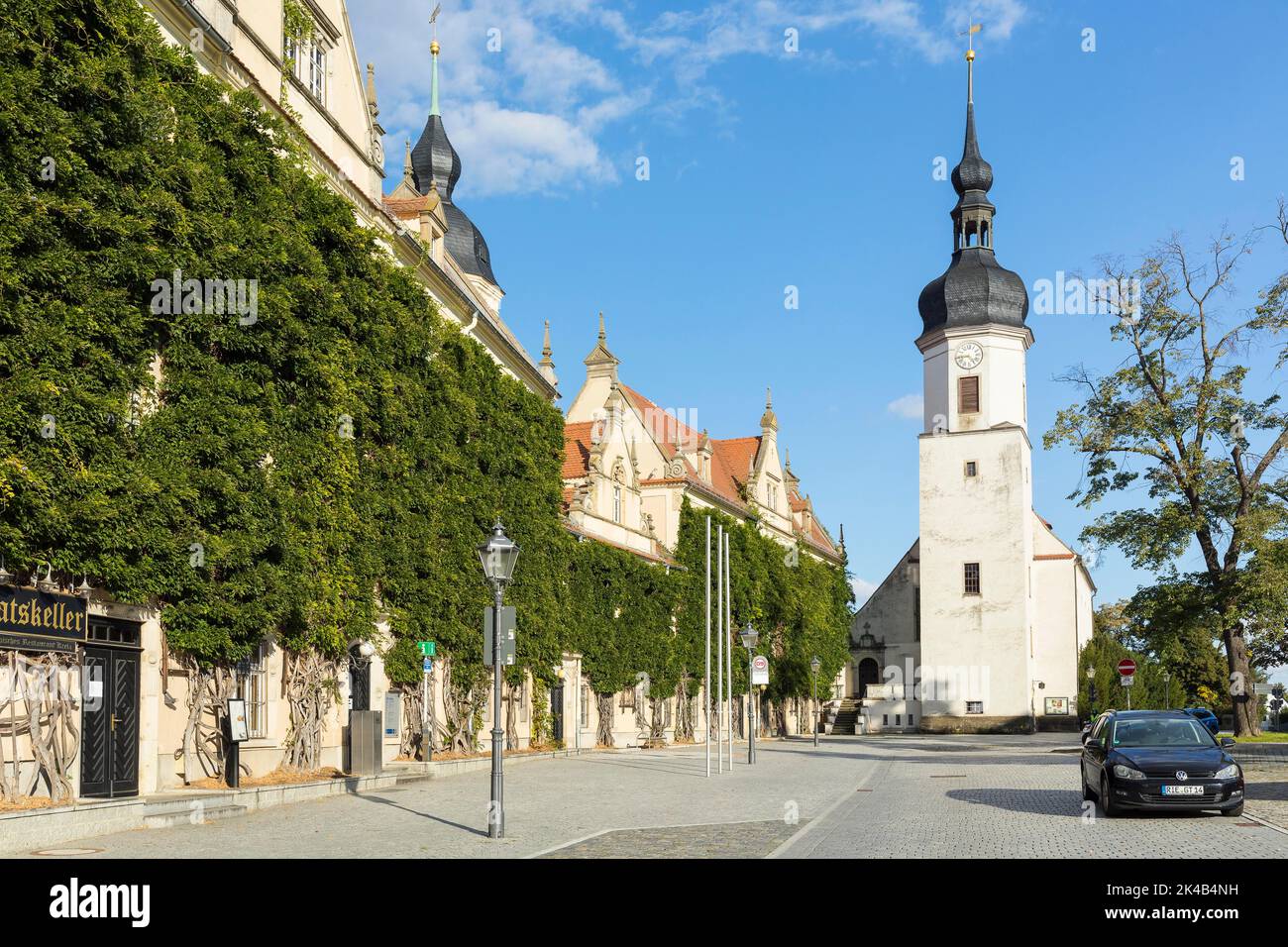 Town Hall and Monastery Church, Riesa, Saxony, Germany Stock Photo - Alamy