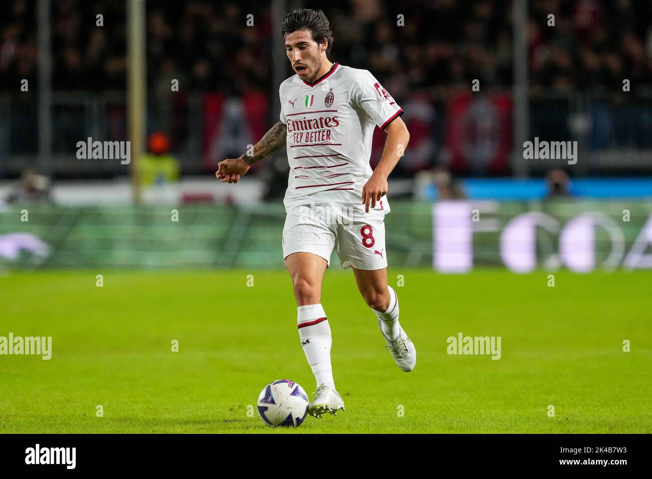 Empoli, Italy. 01st Oct, 2022. Sandro Tonali of AC Milan in action during the Serie A football match between Empoli FC and AC Milan at Carlo Castellani stadium in Empoli (Italy), October 1st, 2022. Photo Paolo Nucci/Insidefoto Credit: Insidefoto di andrea staccioli/Alamy Live News Stock Photo