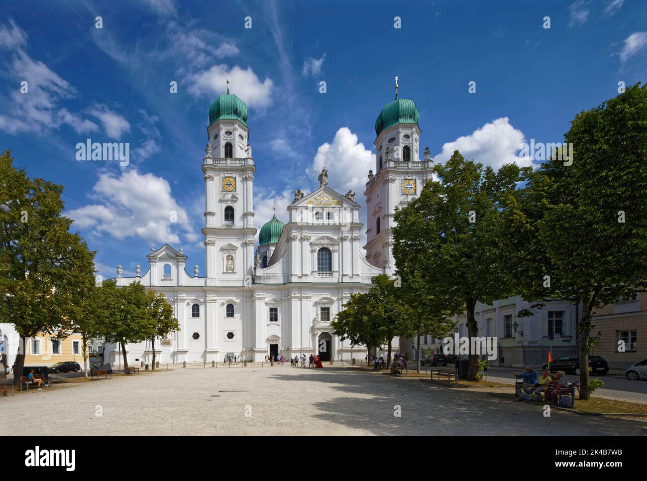 St. Stephen's Cathedral, Baroque, built from 1668-1693, Episcopal Church, Catholic, Cathedral Square, Old Town, Three Rivers City of Passau Stock Photo