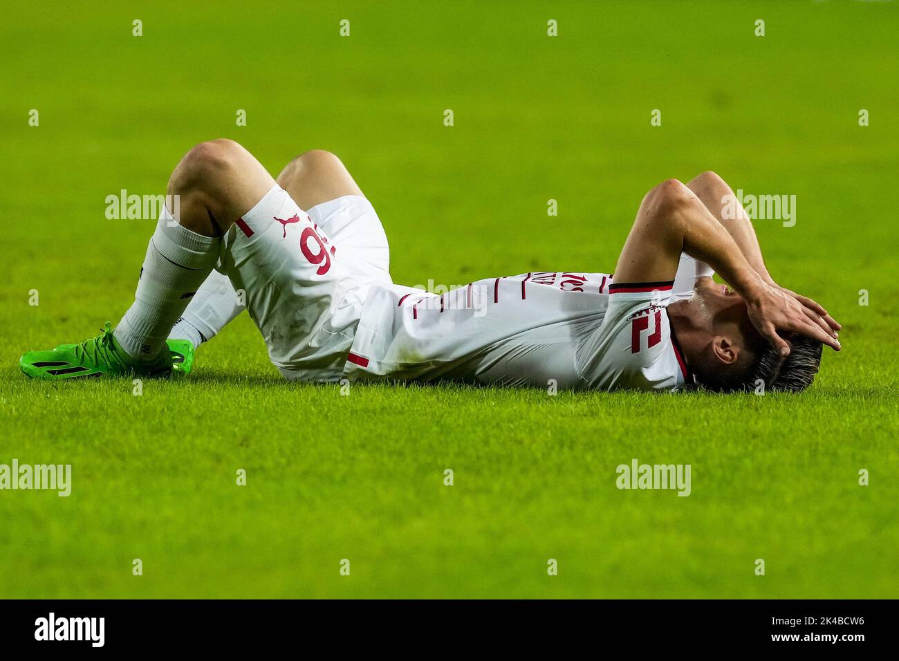 Empoli, Italy. 01st Oct, 2022. Alexis Saelemaekers of AC Milan looks dejected during the Serie A football match between Empoli FC and AC Milan at Carlo Castellani stadium in Empoli (Italy), October 1st, 2022. Photo Paolo Nucci/Insidefoto Credit: Insidefoto di andrea staccioli/Alamy Live News Stock Photo