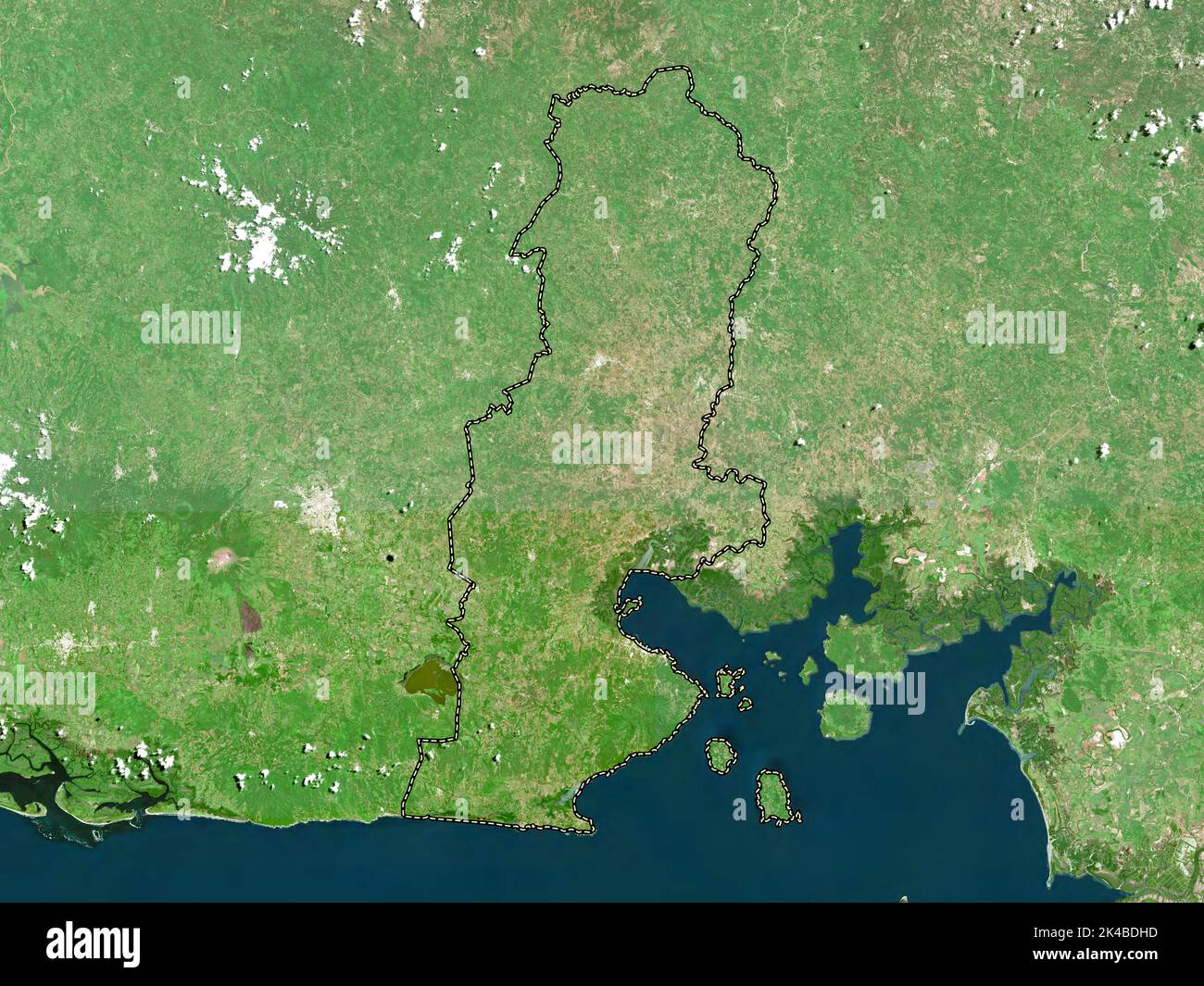 La Union, department of El Salvador. High resolution satellite map