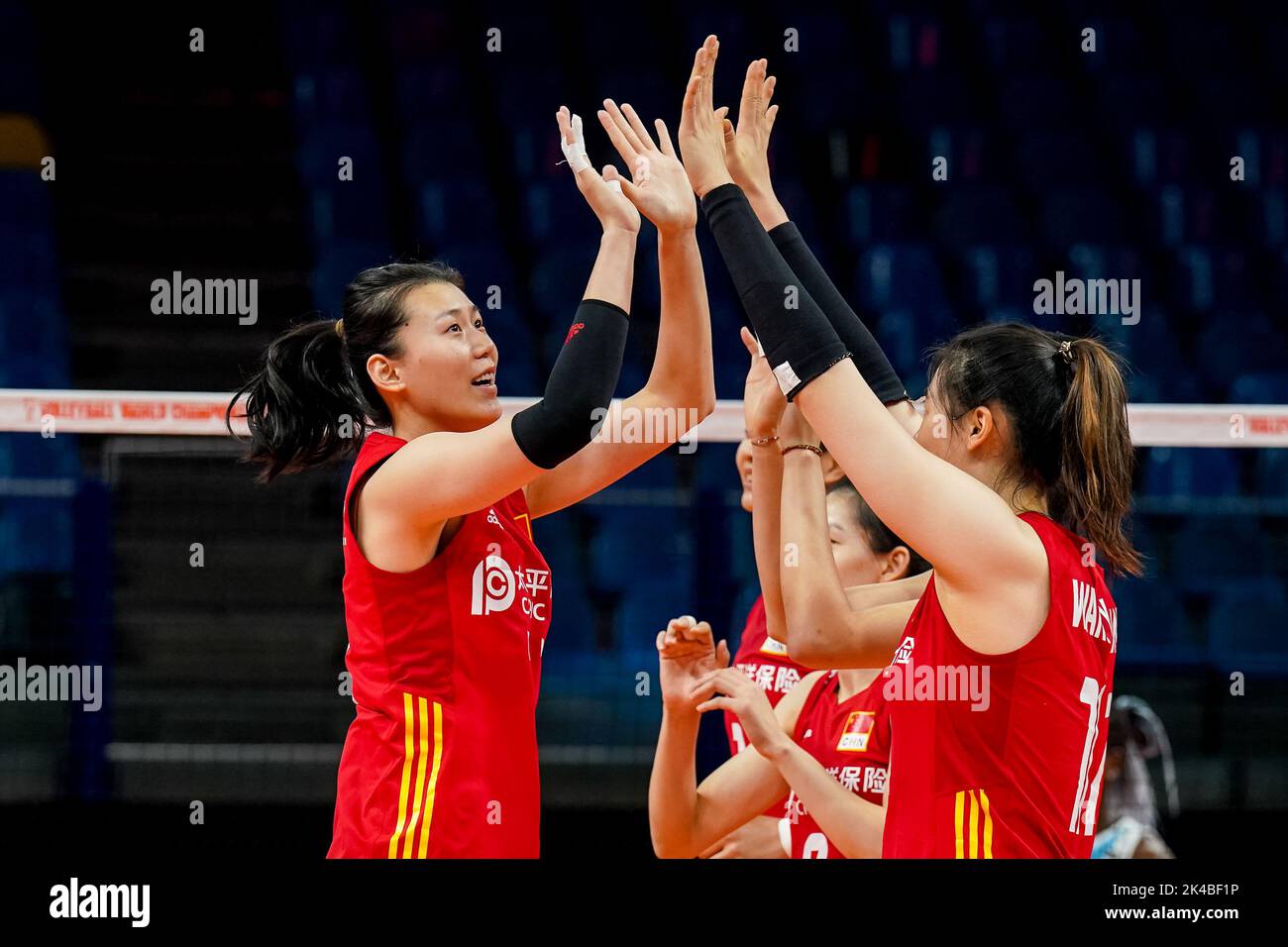 ARNHEM, NETHERLANDS - SEPTEMBER 25: Yizhu Wang of China during the Pool D Phase 1 match between China and Argentina on Day 3 of the FIVB Volleyball Womens World Championship 2022 at the Gelredome on September 25, 2022 in Arnhem, Netherlands (Photo by Rene Nijhuis/Orange Pictures) Stock Photo