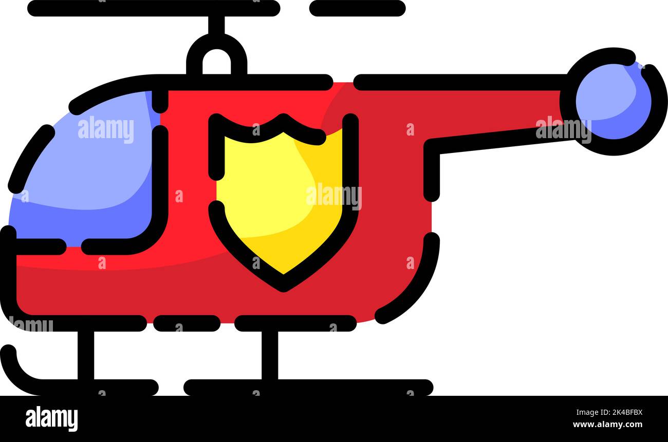 Police helicopter, illustration, vector on a white background. Stock Vector