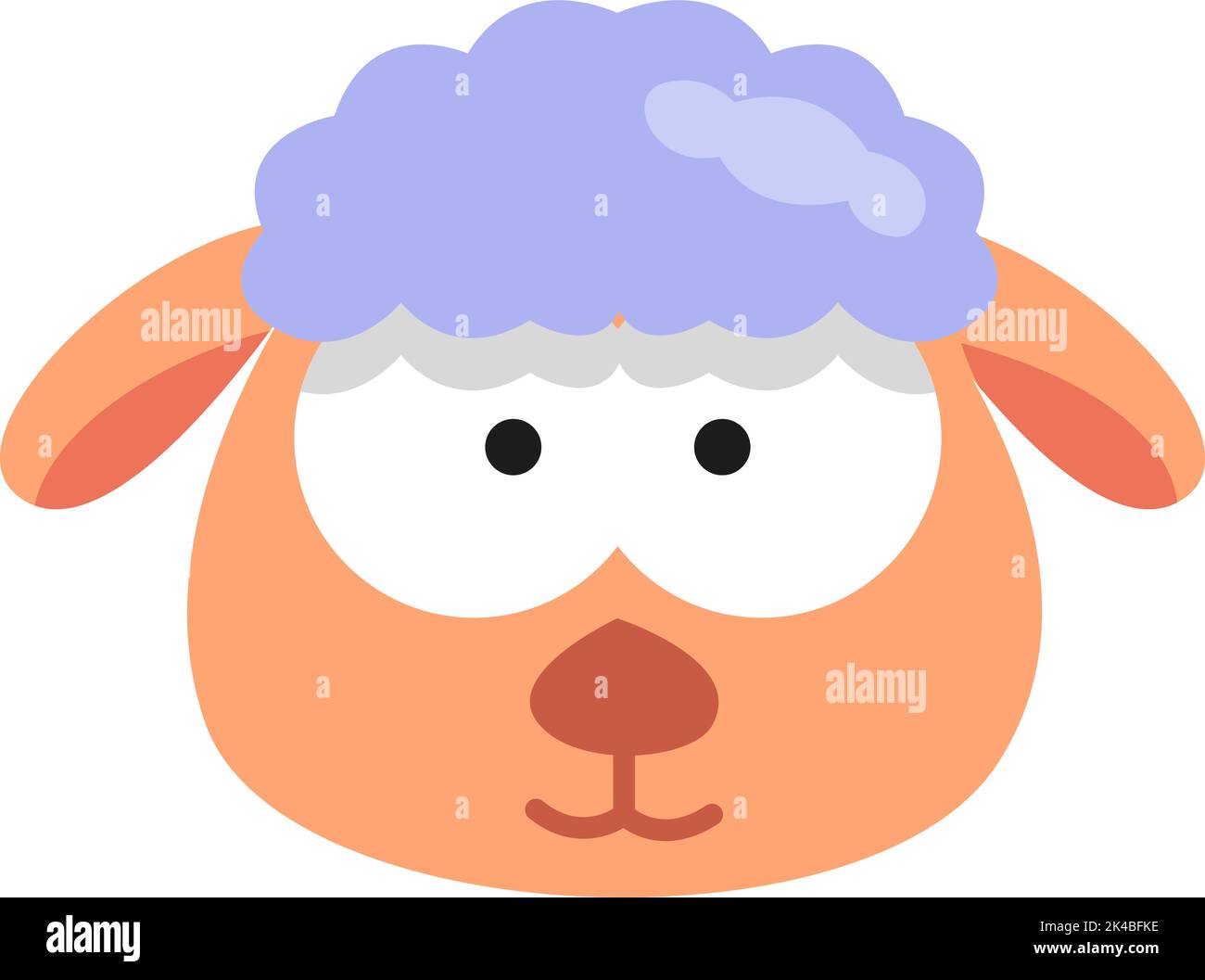 Orange sheep, illustration, vector on white background. Stock Vector