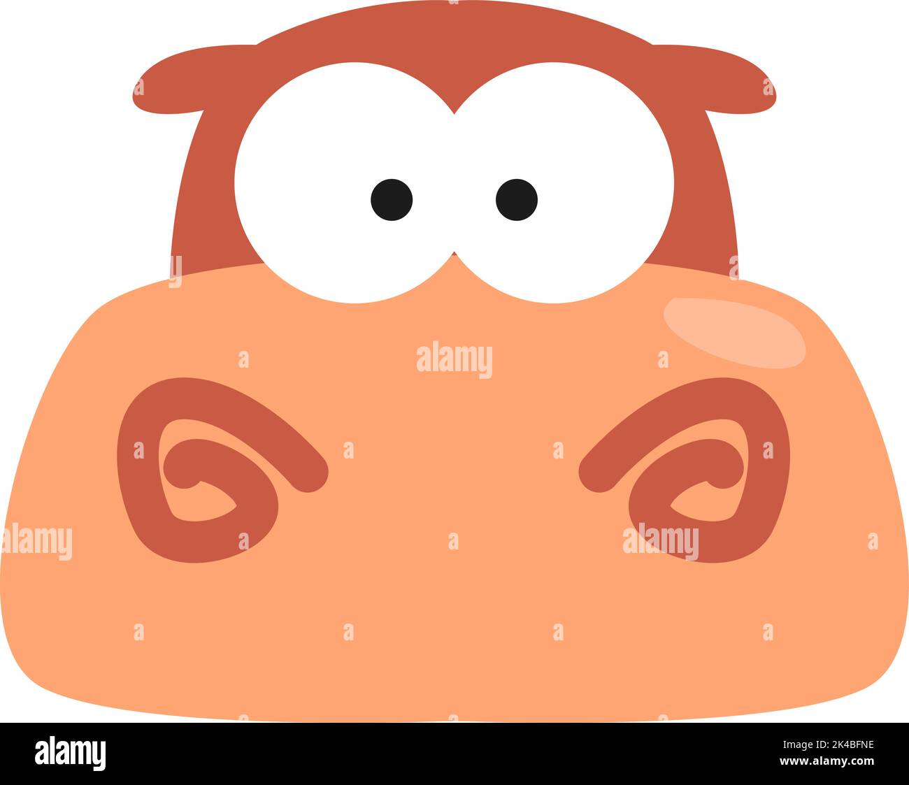 Orange hippopotamus, illustration, vector on white background. Stock Vector