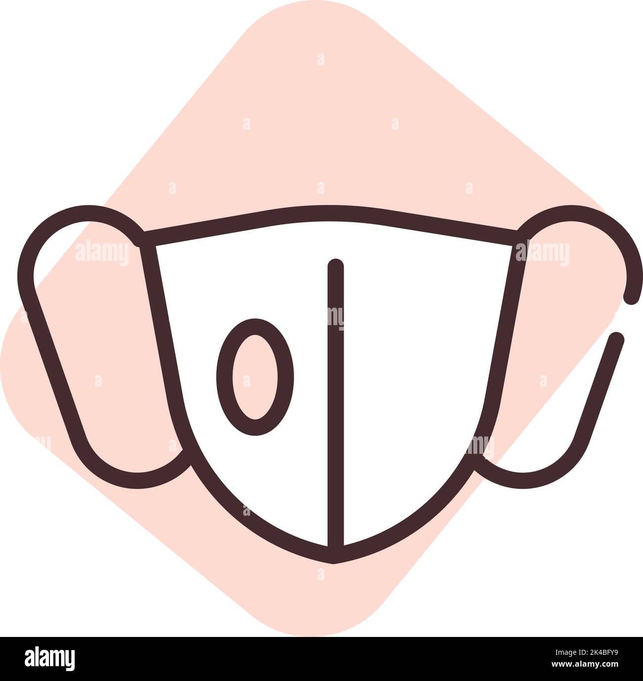 Biochemistry mask, illustration, vector on white background. Stock Vector