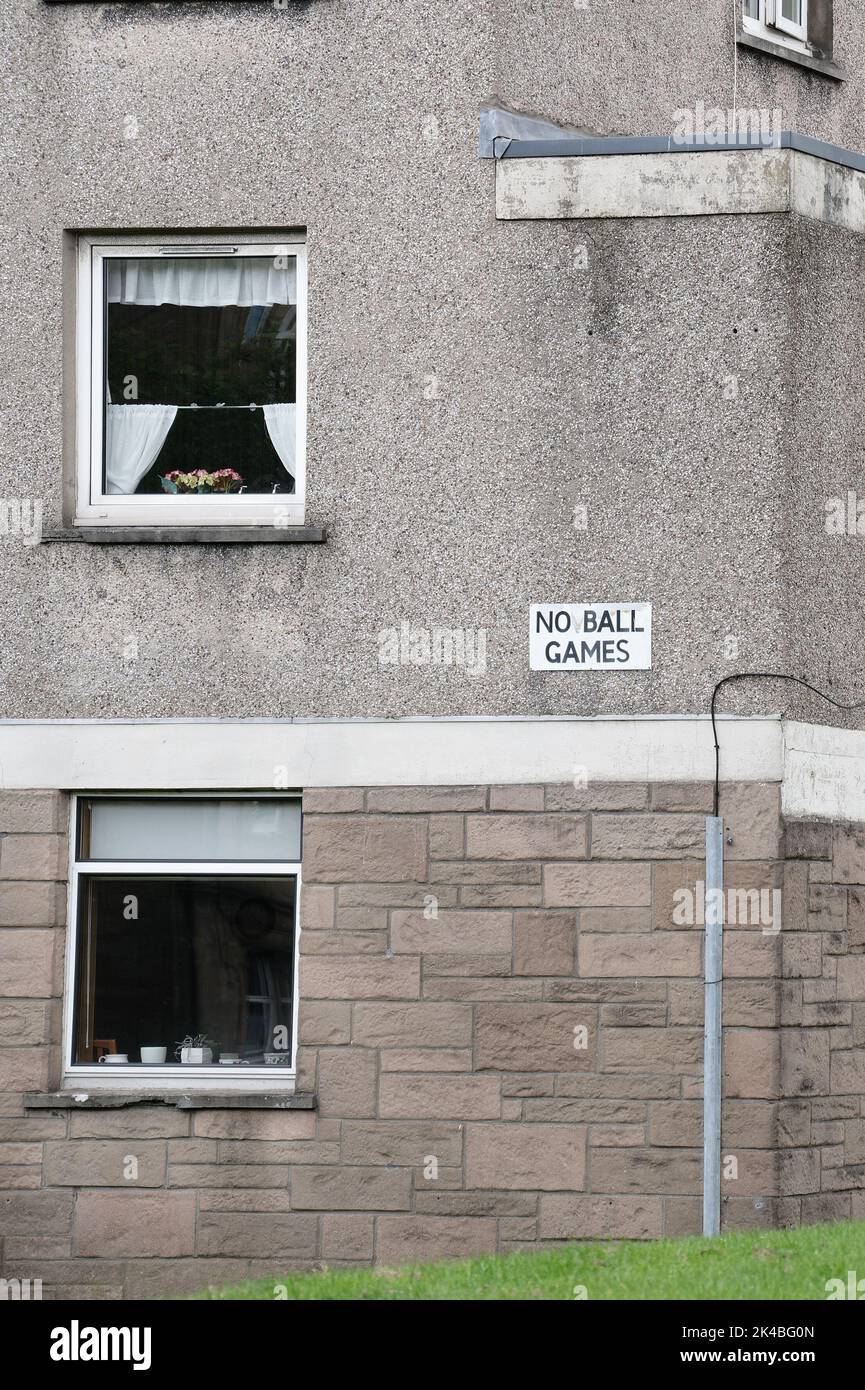 Council flats in poor housing estate with many social welfare issues in