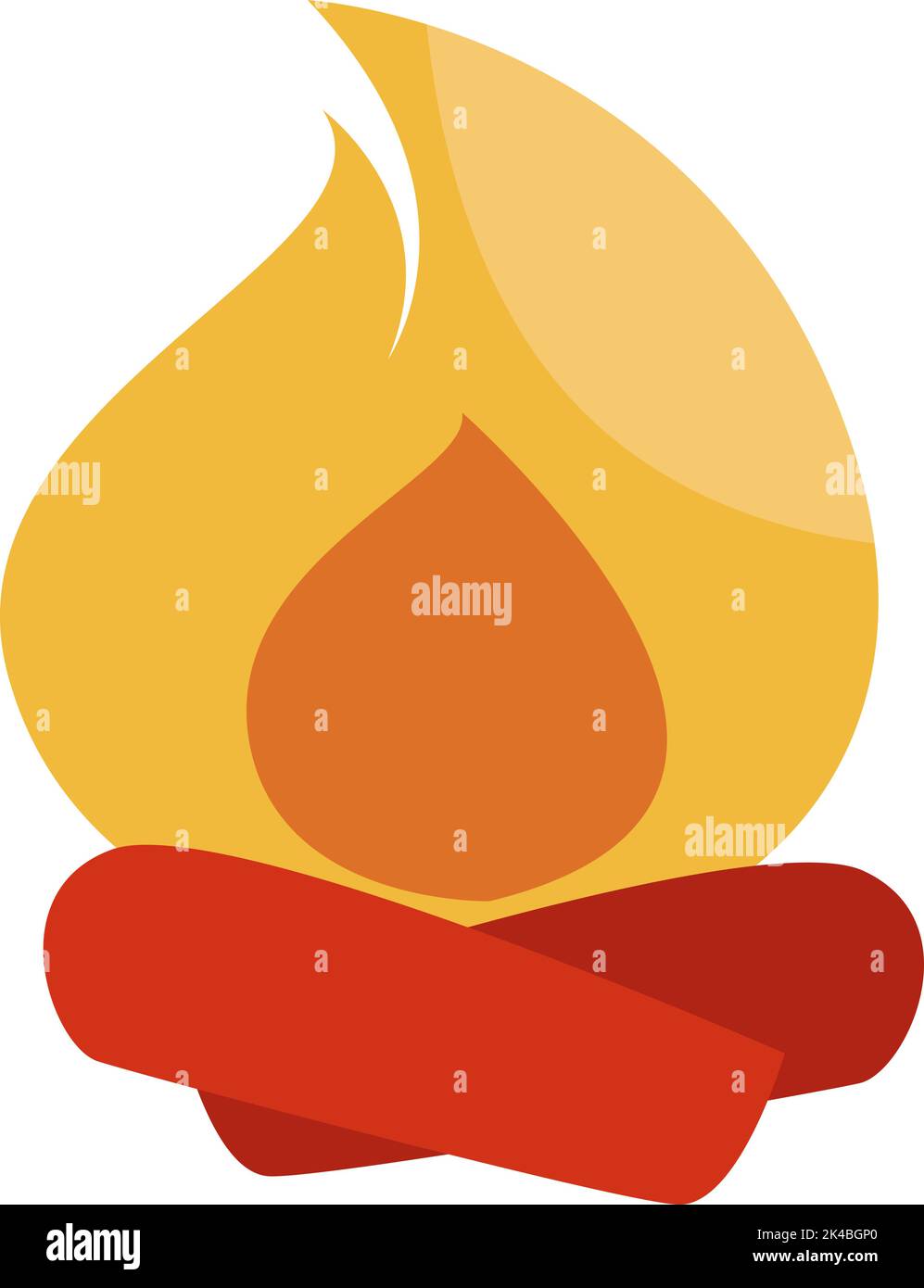 Camping bonfire, illustration, vector on white background. Stock Vector
