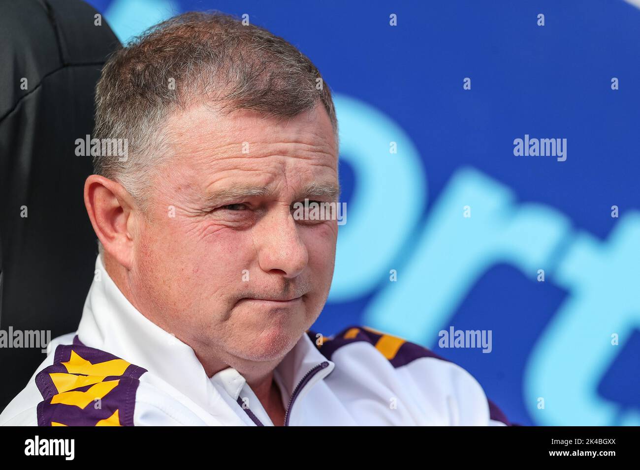 Mark Robins manager of Coventry City during the Sky Bet Championship match Coventry City vs Middlesbrough at Coventry Building Society Arena, Coventry, United Kingdom, 1st October 2022  (Photo by Gareth Evans/News Images) Stock Photo