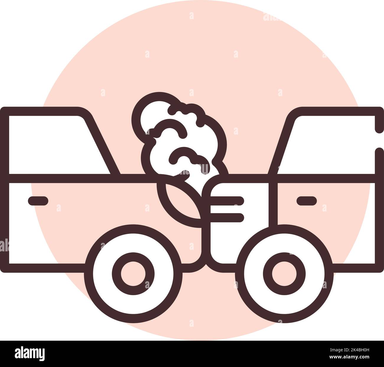 Car accident roadside, illustration, vector on white background. Stock Vector
