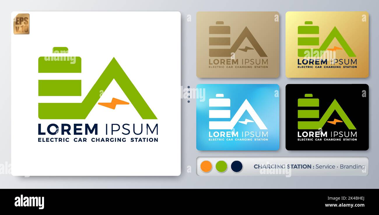 Vector illustration Logo design electric energy system business. Blank