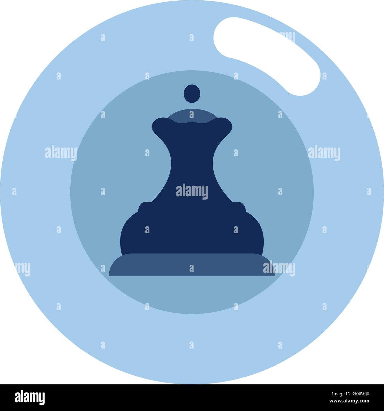 Chess black queen, illustration, vector on white background. Stock Vector