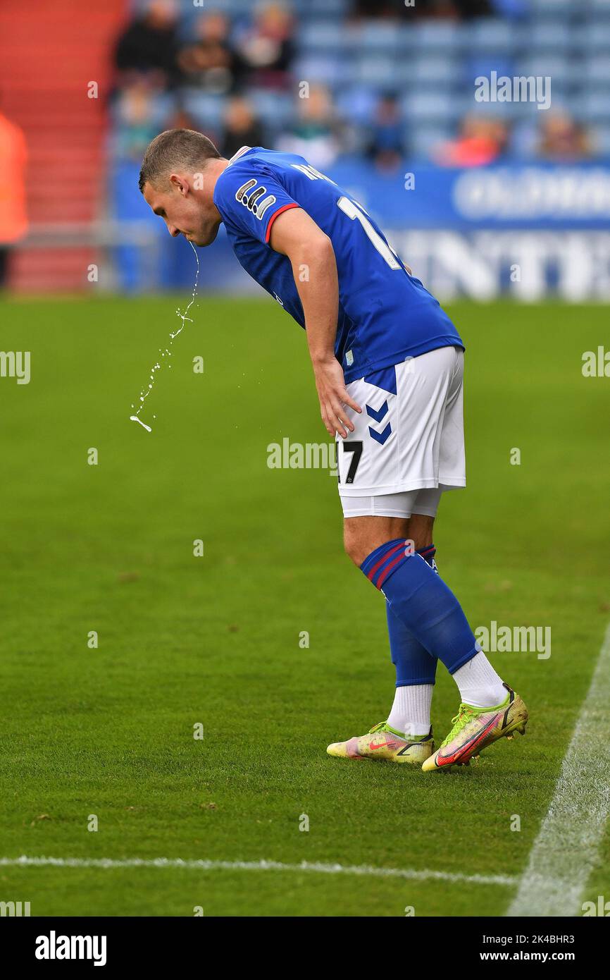 Oldham, UK. 1st October 2022during the Vanarama National League match between Oldham Athletic and Wrexham at Boundary Park, Oldham on Saturday 1st October 2022John Rooney of Oldham Athletic during the Vanarama National League match between Oldham Athletic and Wrexham at Boundary Park, Oldham on Saturday 1st October 2022. Credit: MI News & Sport /Alamy Live News Stock Photo