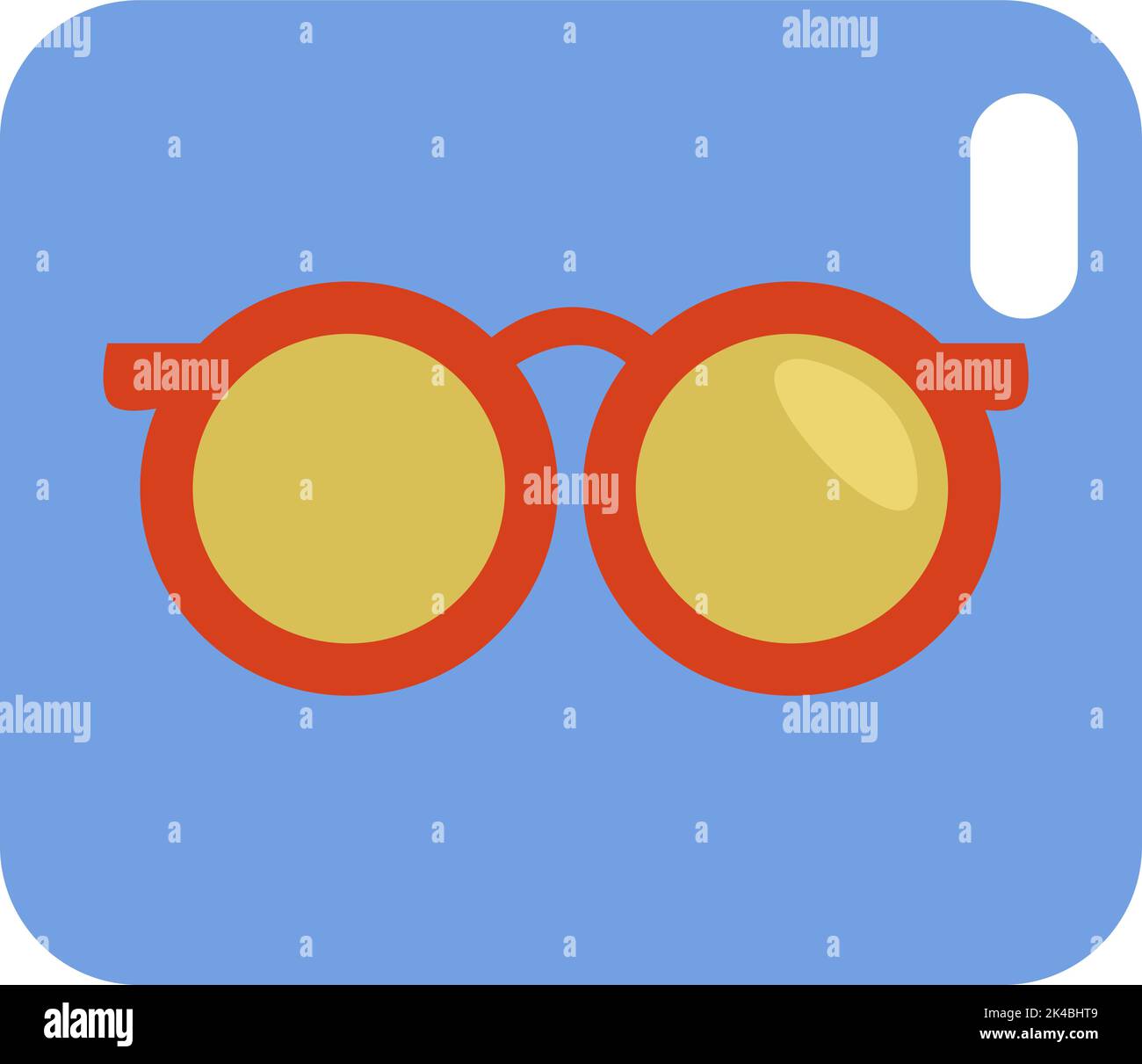 Red glasses, illustration, vector on white background. Stock Vector