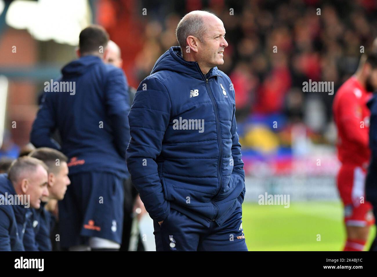 Oldham, UK. 1st October 2022during the Vanarama National League match between Oldham Athletic and Wrexham at Boundary Park, Oldham on Saturday 1st October 2022John Ebbrell (Asssitant Manager) of Oldham Athletic during the Vanarama National League match between Oldham Athletic and Wrexham at Boundary Park, Oldham on Saturday 1st October 2022. Credit: MI News & Sport /Alamy Live News Stock Photo