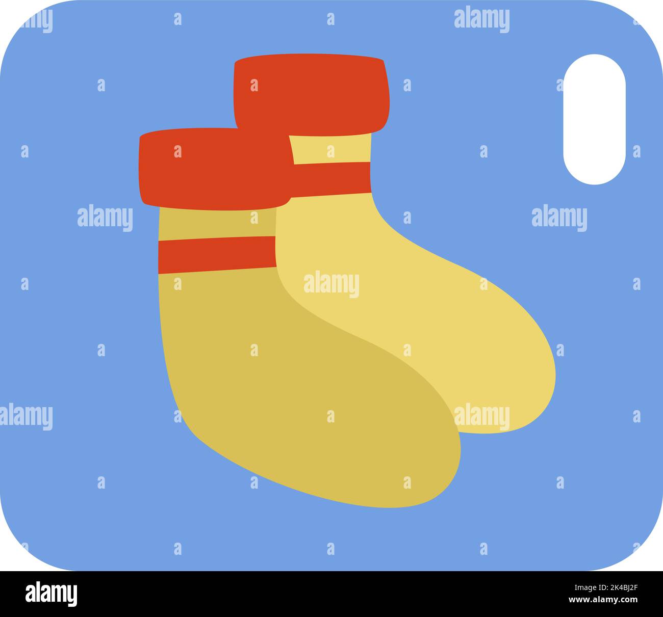 Yellow socks, illustration, vector on white background Stock Vector