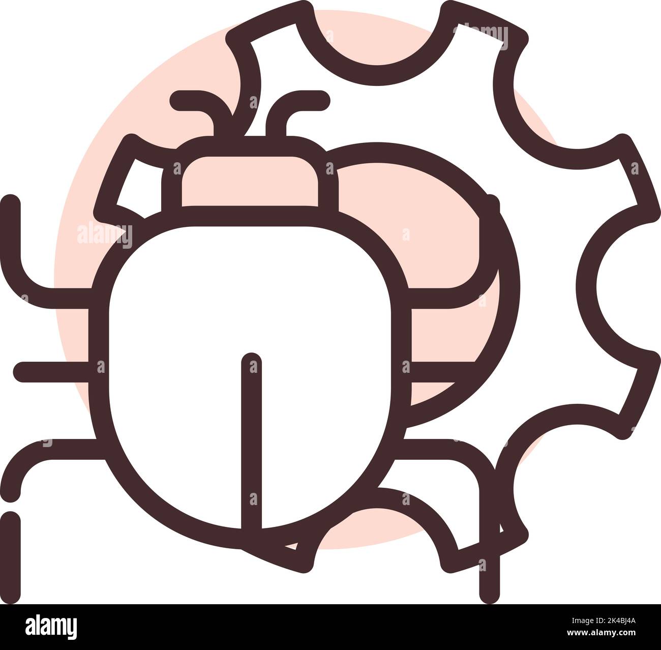Cyber security virus, illustration, vector on white background. Stock Vector