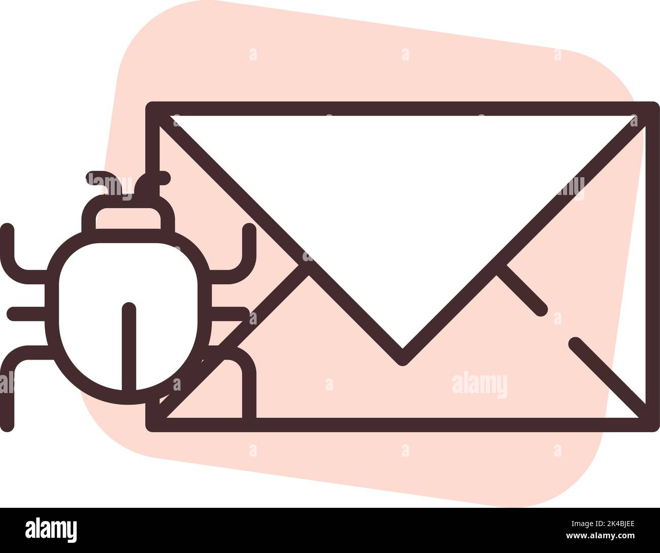 Cyber security email, illustration, vector on white background. Stock Vector