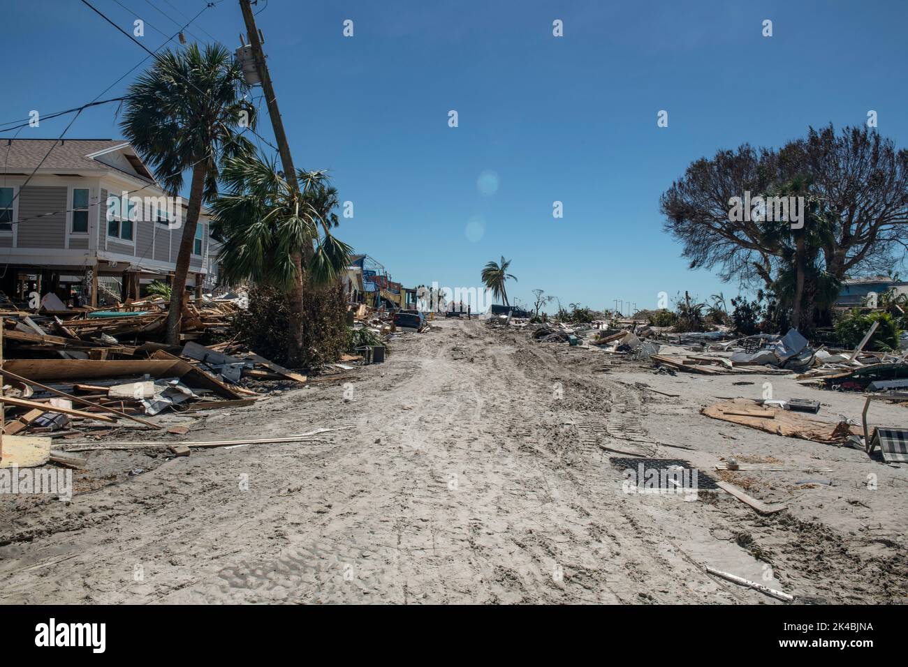 The 202nd RED HORSE Squadron clear roads in Fort Myers Beach, Florida in response to Hurricane