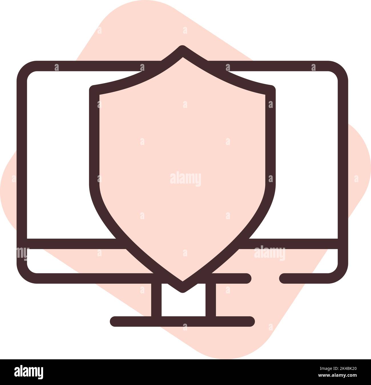 Cyber security defender, illustration, vector on white background. Stock Vector