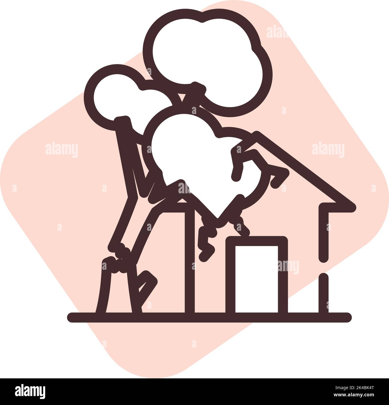 Disaster nature earthquake, illustration, vector on white background. Stock Vector