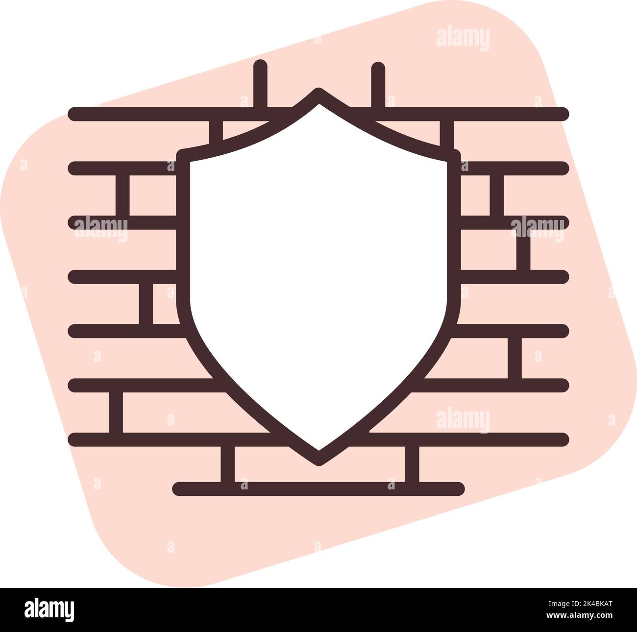 Cyber security wall, illustration, vector on white background. Stock Vector