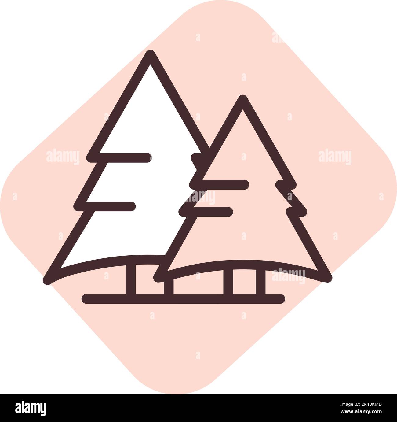 Disaster forest, illustration, vector on white background. Stock Vector