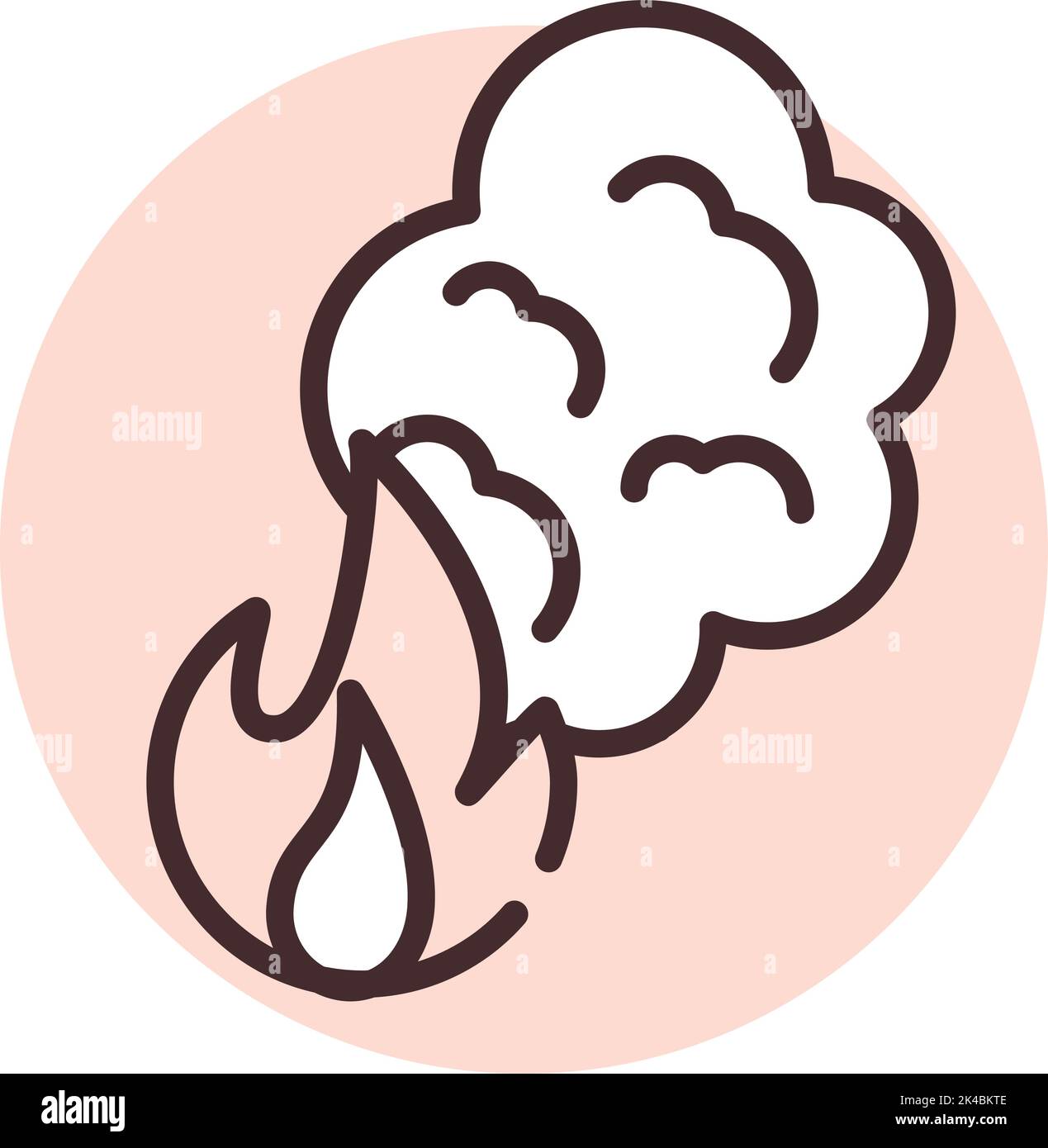 Disaster fire and smoke, illustration, vector on white background. Stock Vector