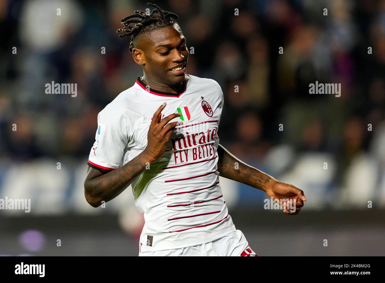 Empoli, Italy. 01st Oct, 2022. Rafael Leao of AC Milan celebrates after scoring the goal of 1-3 during the Serie A football match between Empoli FC and AC Milan at Carlo Castellani stadium in Empoli (Italy), October 1st, 2022. Photo Paolo Nucci/Insidefoto Credit: Insidefoto di andrea staccioli/Alamy Live News Stock Photo