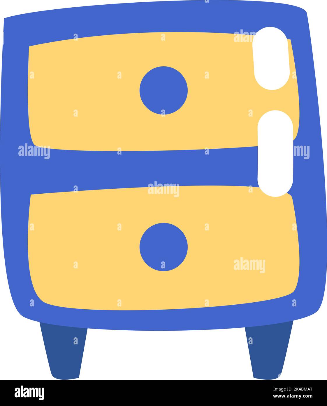 Furniture nightstand, illustration, vector on white background. Stock Vector